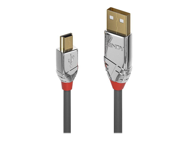 Lindy cromo - USB cable - USB (m) to mini-USB type b (m) - USB 2.0 - 1 m - round - grey-null