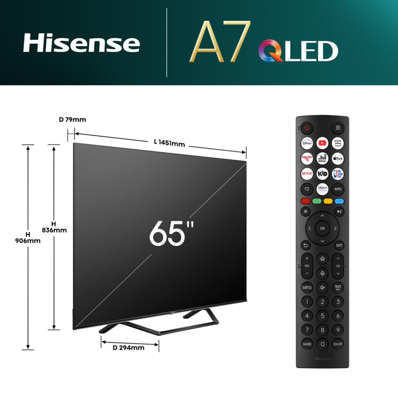 Hisense &tau;&eta;&lambda;&epsilon;ό&rho;&alpha;&sigma;&eta; 65" 4k led 65a7nq, , medium-null