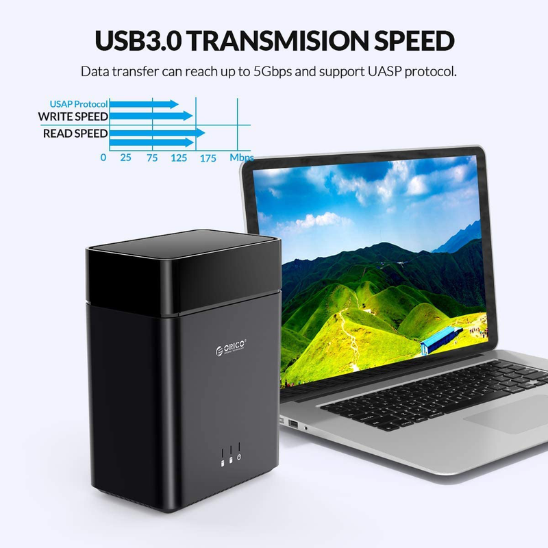 Product image: Orico hde USB3.0 2bay 3.5” HDD enclosure ds200u3, , medium-null