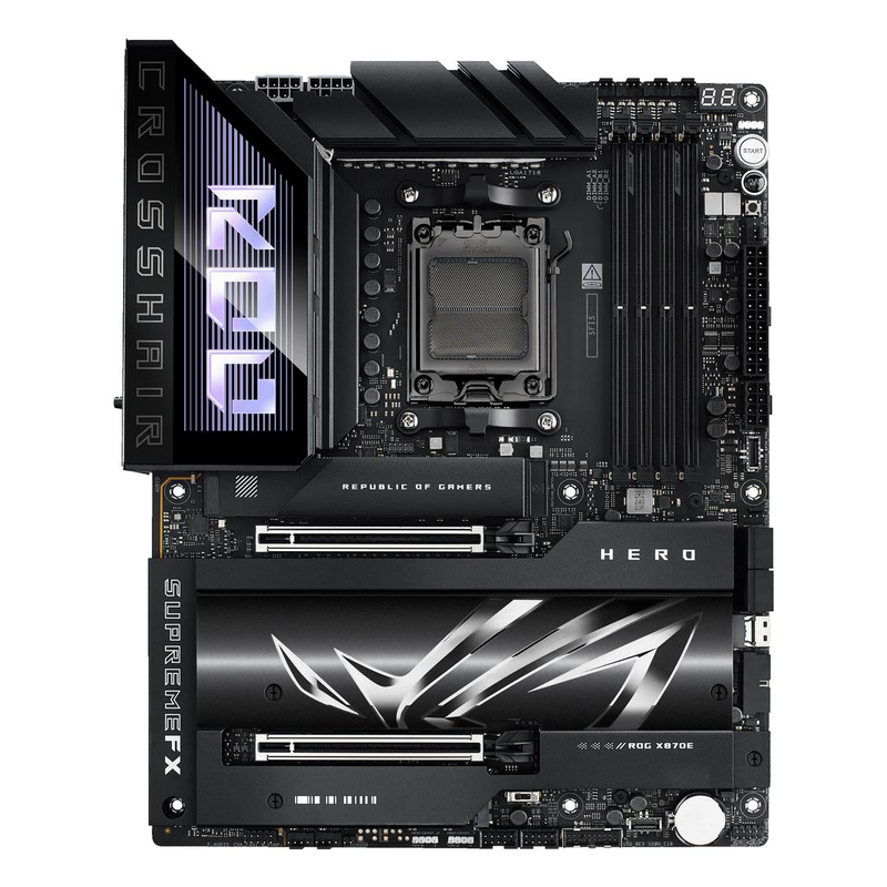 Asus rog crosshair x870e hero atx motherboard socket am5 AMD x870e ddr5 pcie 5.0 5x m.2 Wi-Fi 7 USB4 5GBe black-null