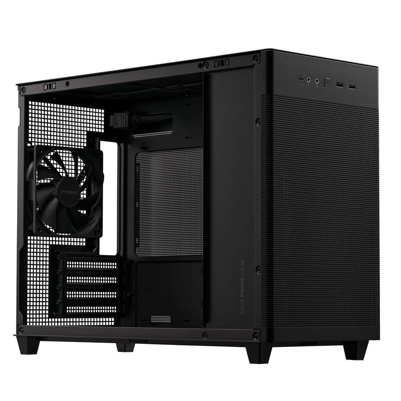 Asus prime ap201 microatx case tempered glass 33l small tower 360mm radiator 338mm GPU no psu black-null