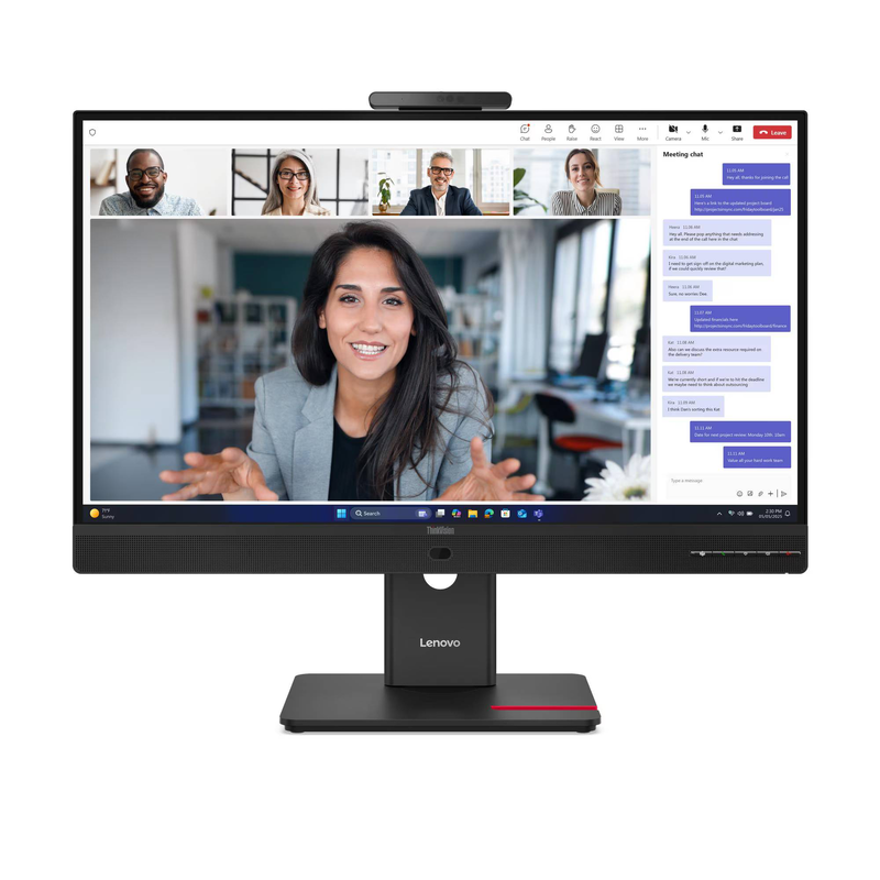Lenovo thinkvision t27qd-4v 64b8uat1uk 27 inch qhd 2560x1440 ips 120hz USB-c docking 100w webcam conferencing monitor black-null