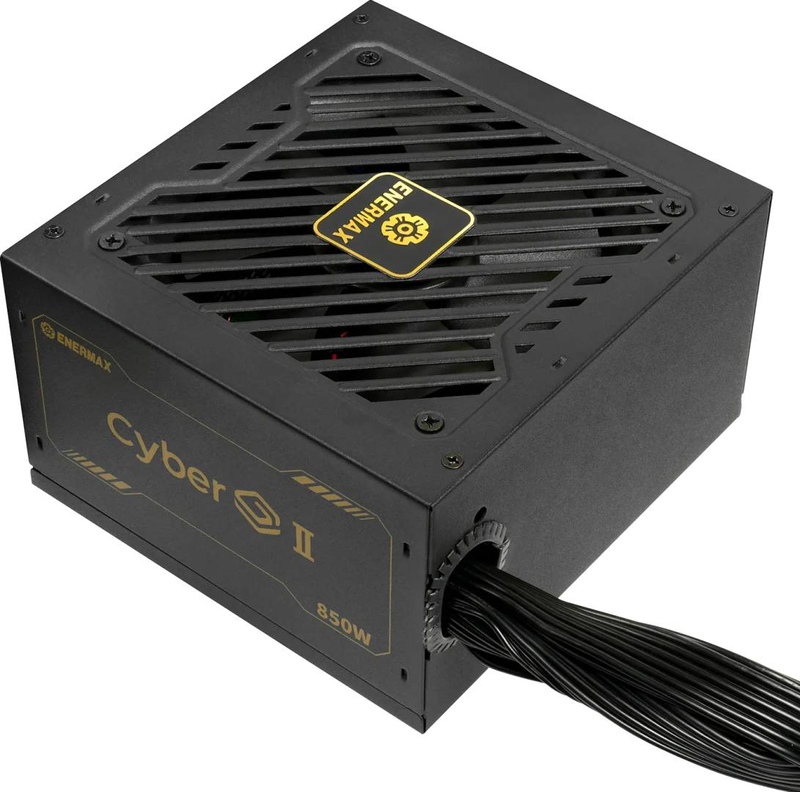 Enermax cyberg II erv850g-ahg-nac 850w atx 3.1 power supply 80 plus gold pcie 5.1 12v-2x6 non-modular black-null
