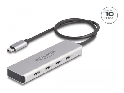 Delock USB 10GBps USB Type-C hub with 4 x USB Type-C female with 35 cm connection cable, , medium