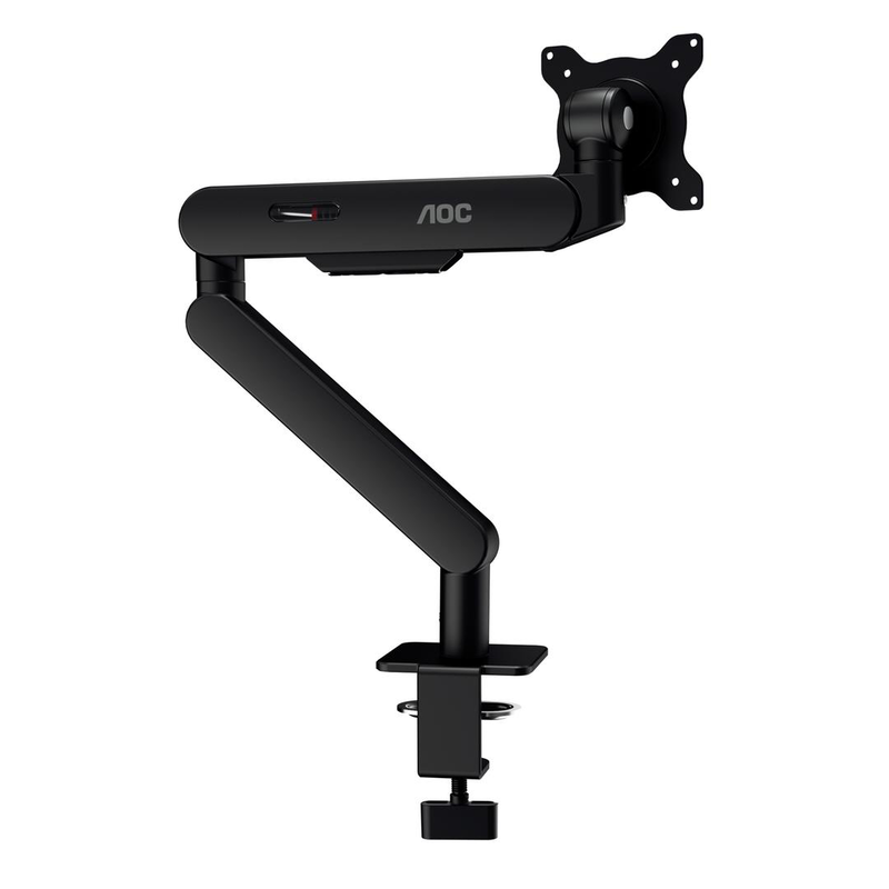 Aoc am400b / mounting kit (monitor arm, clamp mounting base, grommet mount, gas spring) / adjustable arm / for flat panel / aluminium alloy / black / screen size: 17"-34" / desk-mountable, , medium-null