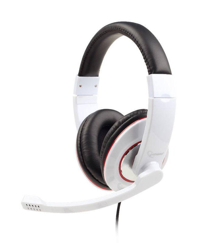 Gembird stereo headset | dual 3.5mm | microphone | glossy white, , medium-null