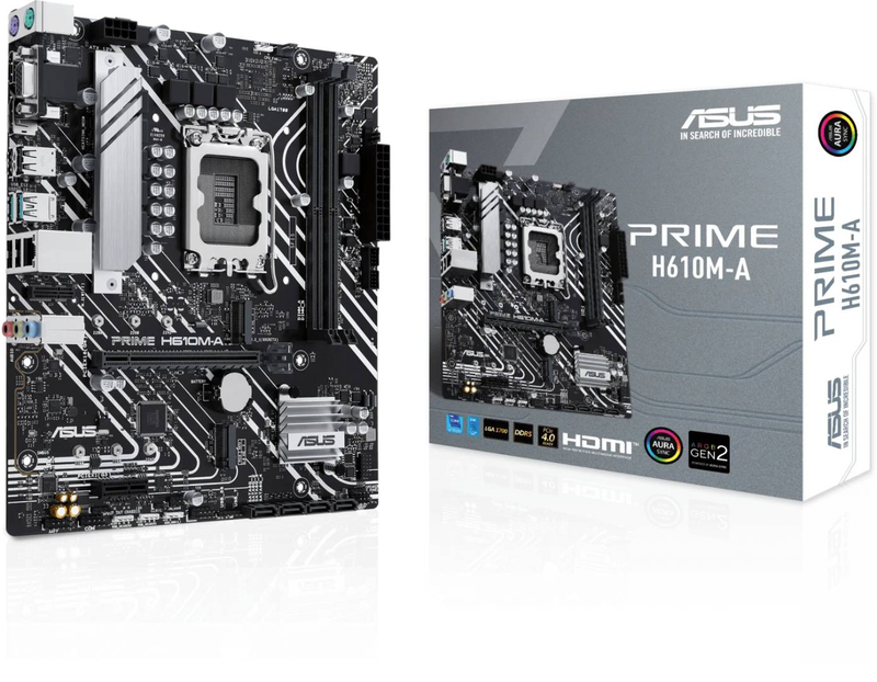 Asus prime h610m-a-csm microatx motherboard lga1700 intel h610 ddr5 pcie 4.0 dual m.2 1GB lan 90mb1g20-m0eayc-null
