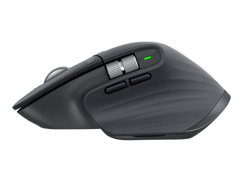 Logitech master series mx master 3s for business / mouse / ergonomic / right-handed / optical / 7 buttons / wireless / bluetooth / logitech logi bolt USB receiver / graphite, , medium-null