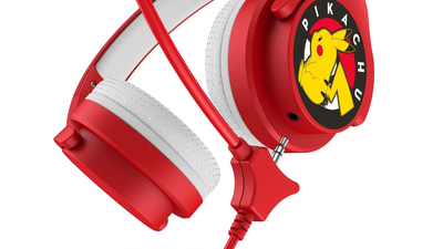 Pokémon red pikachu kids interactive headphones