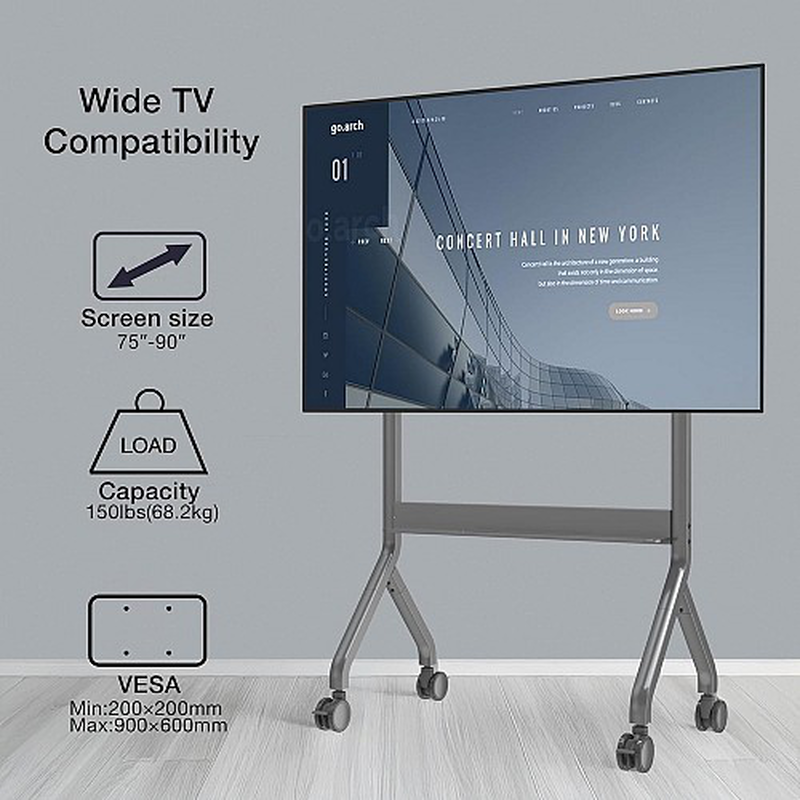 Nbmounts p150 motorized trolley adjustable up to 1.5m vesa 90x60 up to 90'' & 68kg-null