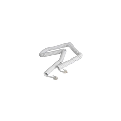 Spiral telephone extension 4m 4pac white, White, medium