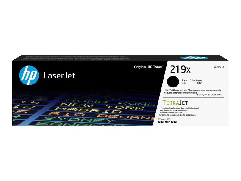 Hp 219x black original high yield toner cartridge w2190x 3200 pages for laserjet pro 3202dn 3202dw mfp 3302fdn mfp 3302fdw-null
