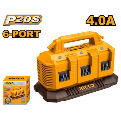 Ingco p20s ταχυφορτιστής 6 θέσεων 6x20v 4a, , medium