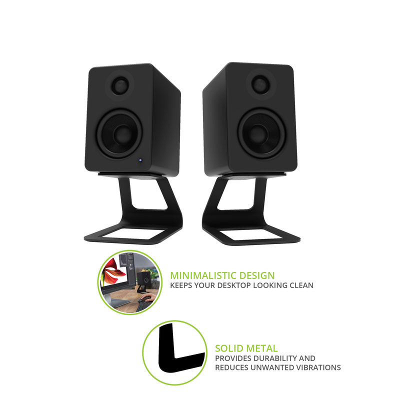 Kanto se2 elevated desktop speaker stands for small speakers - black, pair-null