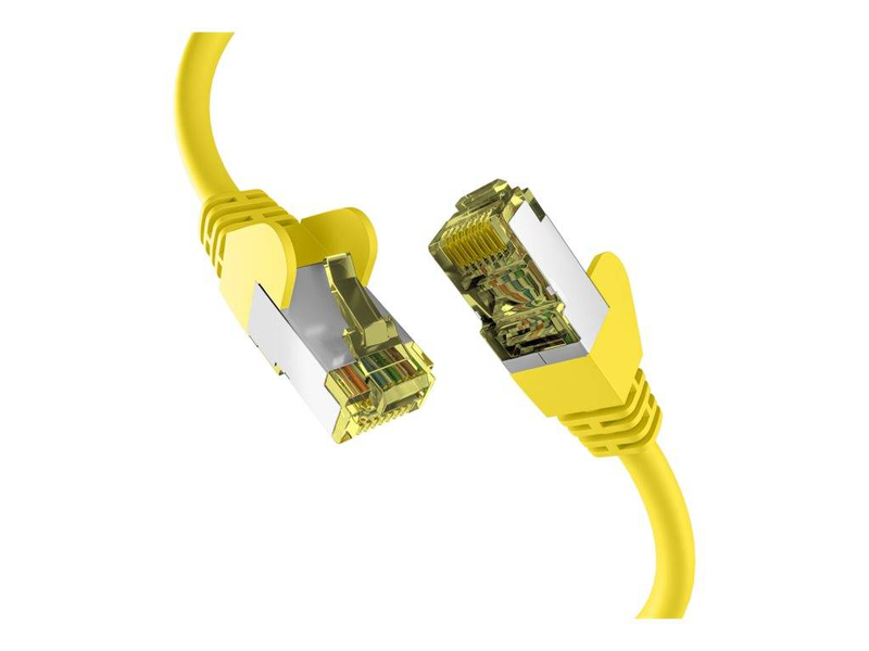 Efb-elektronik / patch cable / rj-45 (m) to rj-45 (m) / 7.5 m / 6 mm / s/ftp, pimf / cat 6a / booted, halogen-free, molded, stranded, anti-kink sleeve, up to 10GBps data transfer rate, pin assignment: 1:1 / yellow-null