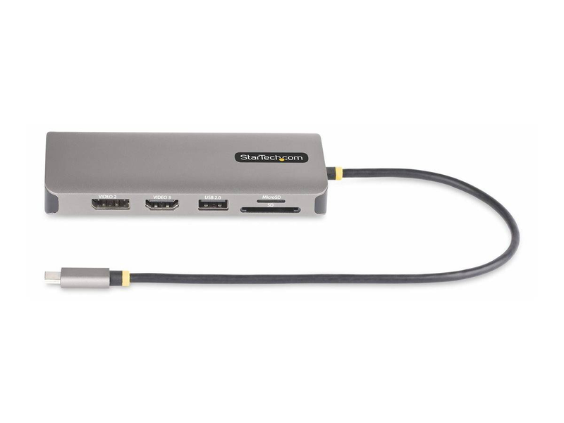 Startech.com 154b-USBc-multiport USB-c triple-monitor multiport adapter 2x displayport HDMI 4k sd 100w pd gbe grey-null