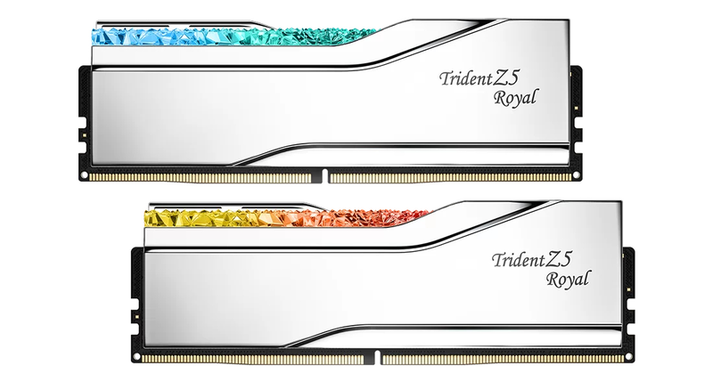 G.skill trident z5 royal 32GB (2&times;16GB) ddr5-6400 cl32 intel xmp desktop memory kit &ndash; 1.40v, silver-null