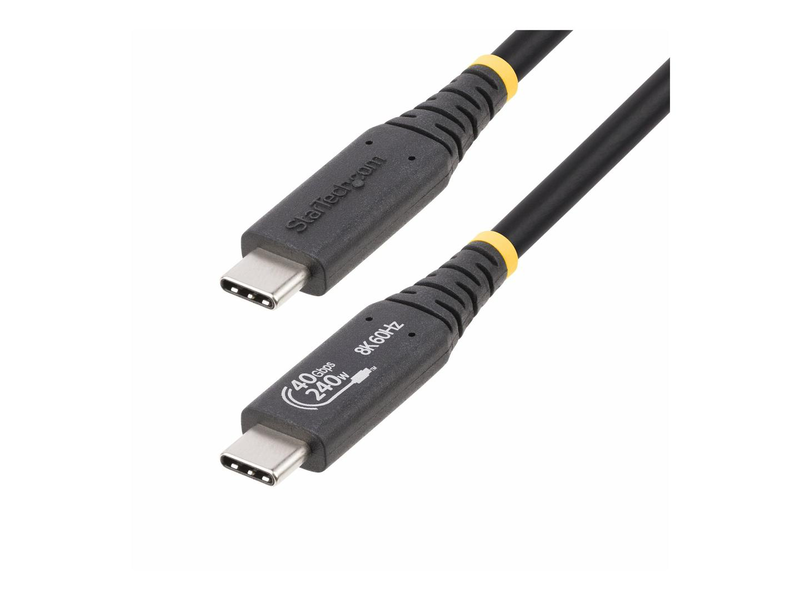 Startech.com 50cm (1.6ft) USB4 cable, USB-if certified USB-c cord 40GBps - USB cable - 24 pin USB-c (m) to 24 pin USB-c (m) - USB4 / thunderbolt 3 / thunderbolt 4 / displayport 1.4 - 48 v - 5 a - 50 cm - halogen-free, passive, 4k120hz support, 8k60hz supp-null