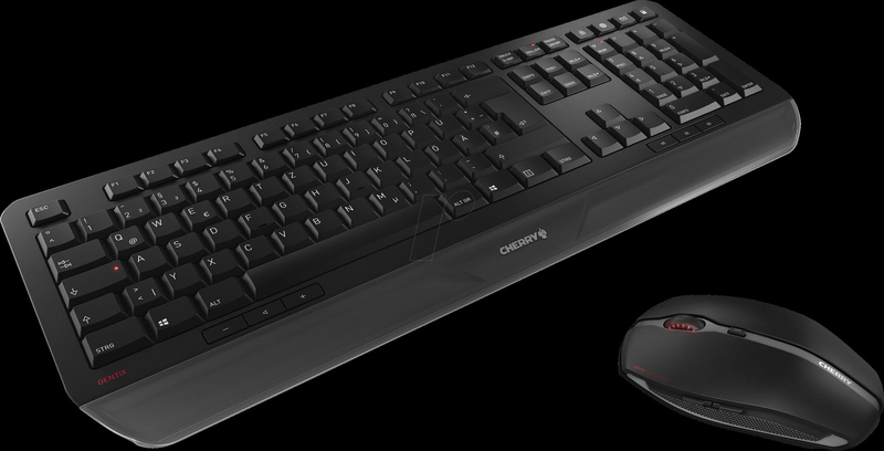Cherry Gentix desktop - keyboard and mouse set - wireless - 2.4 GHz - german - black, , medium-null