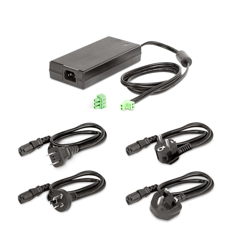 Startech  160w universal dc power adapter 24v 6.6a with 2/3-pin terminal blocks for industrial USB hubs black-null