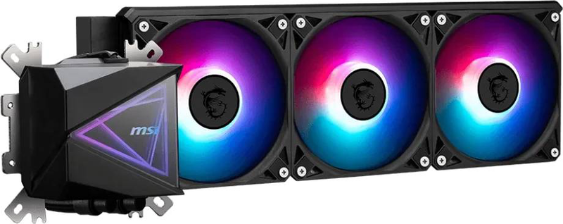 Msi mag coreliquid i360 argb aio liquid CPU cooler 360mm 3x120mm argb fans intel lga1851 AMD am5 black-null