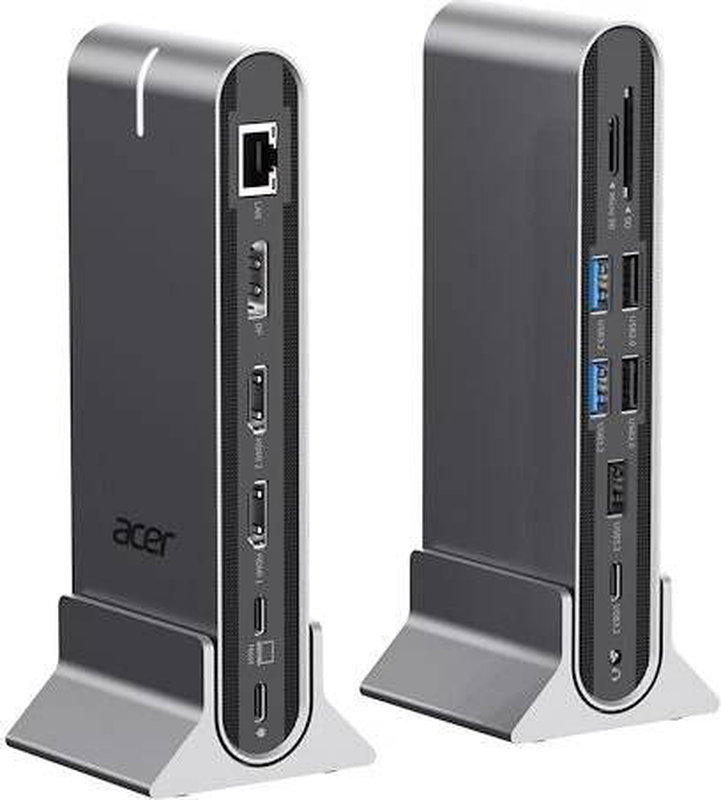 Acer 15-in-1 USB-c universal docking station triple display 2x HDMI displayport displaylink gigabit ethernet sd 100w pd-null
