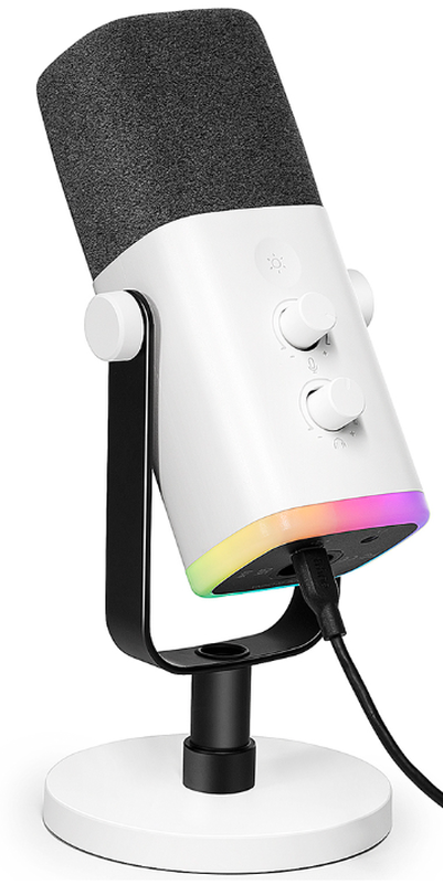 USB+xlr dynamic rgb microphone am8 with volume/mute/monitoring control, abs plastic case. Nice audio quality., , medium image number null