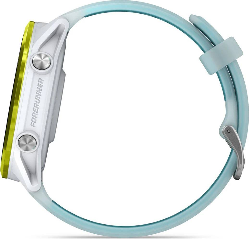 Garmin forerunner 570 GPS running smartwatch | 47mm | amOLED | amp yellow aluminium | translucent whitestone/turquoise band, , medium-null