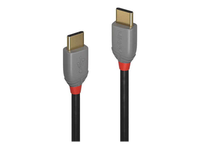 Lindy anthra line - USB cable - USB-c (m) to USB-c (m) - USB 2.0 - 2 m - round - black-null