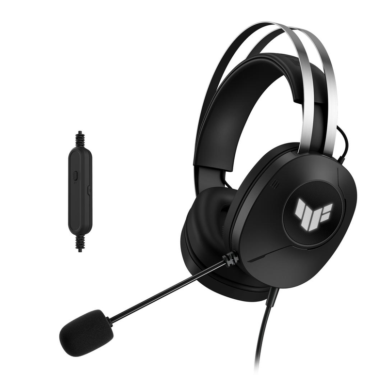 Asus tuf gaming h1 Gen II USB wired gaming headset 90yh044b 40mm Essence drivers virtual 7.1 surround boom mic black-null