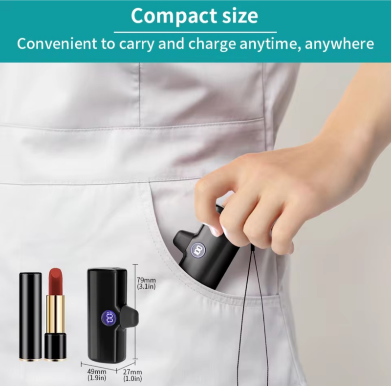 Mini capsule powerbank USB-c & lightning &upsilon;&pi;&omicron;&delta;&omicron;&chi;ή 6500mAh-null