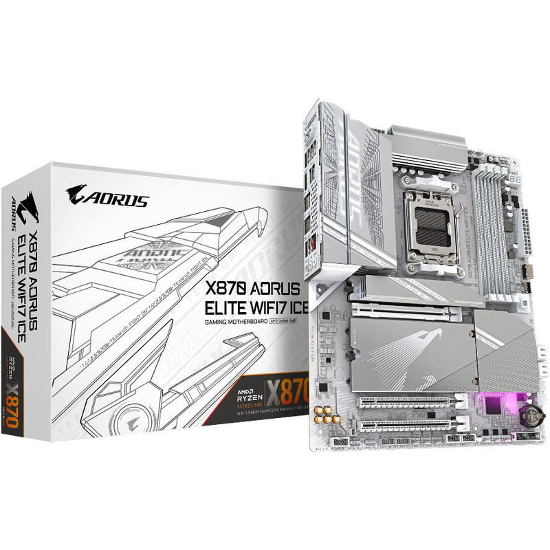 Gigabyte x870 aorus elite ice atx Wi-Fi7 am5 motherboard, , medium-null