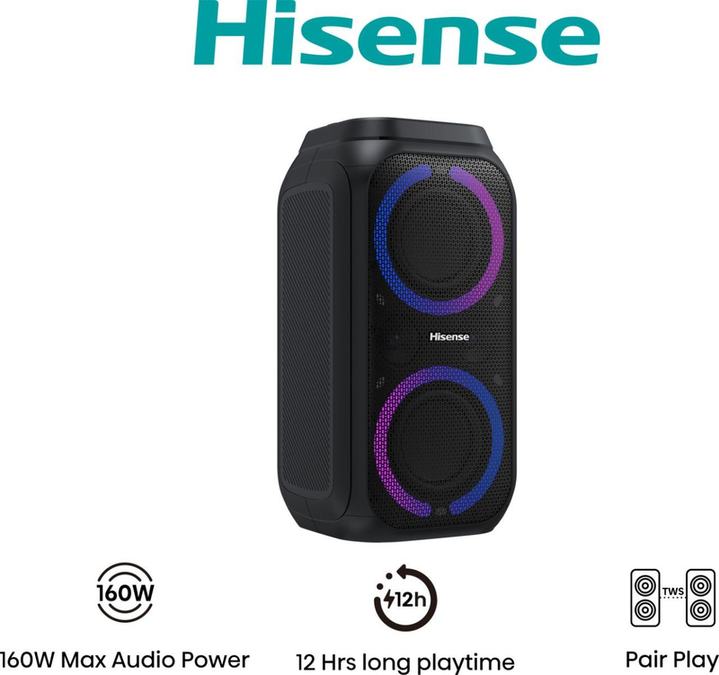 Hisense party rocker 160 &phi;&omicron;&rho;&eta;&tau;ό &eta;&chi;&epsilon;ί&omicron; karaoke 160w έ&omega;&sigmaf; 12 ώ&rho;&epsilon;&sigmaf;-null