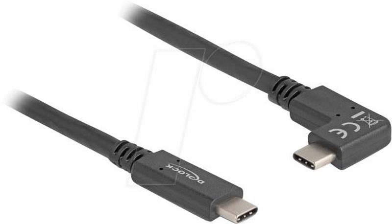Delock USB 5GBps USB-c cable 2 m | angled Type-C male to male | 4k 60 hz | pd 60 w | black-null
