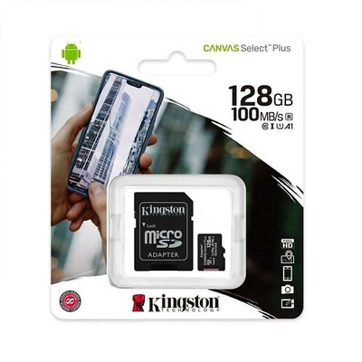 Kingston 128GB canvas select plus class 10 100mb/s micro sd, , medium