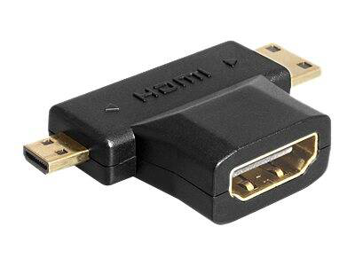 Delock - HDMI splitter - HDMI female to mini HDMI, micro HDMI male - black, Black, medium