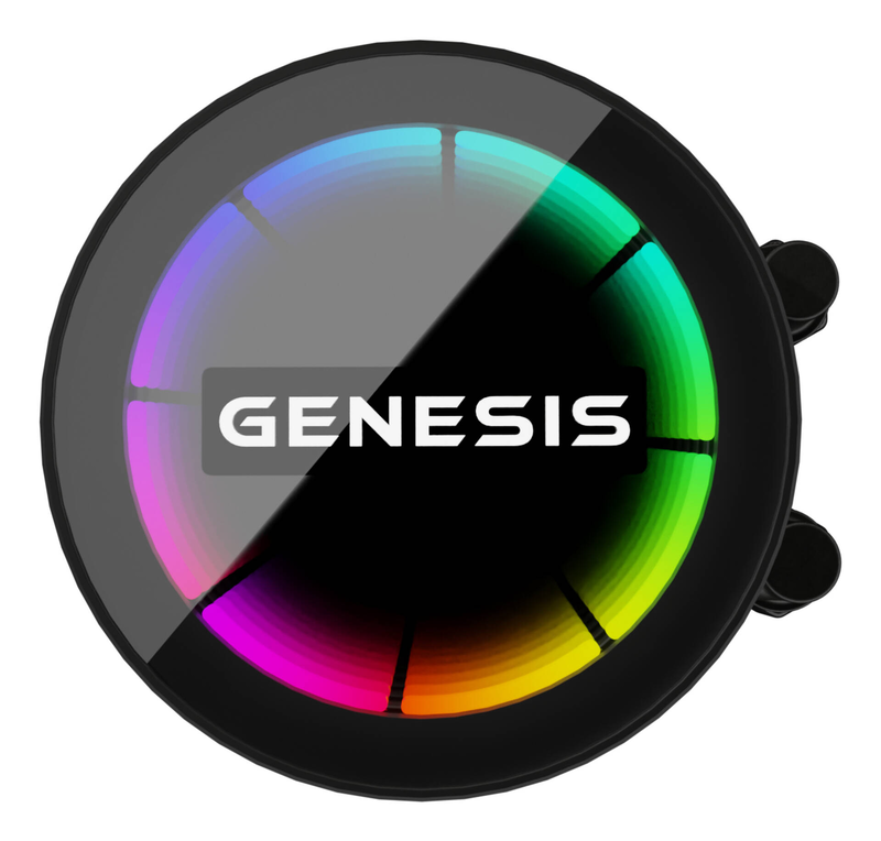 Genesis hydria 240 argb nlg-2319 240mm aio liquid CPU cooler dual 120mm fdb fans 250w tdp black-null