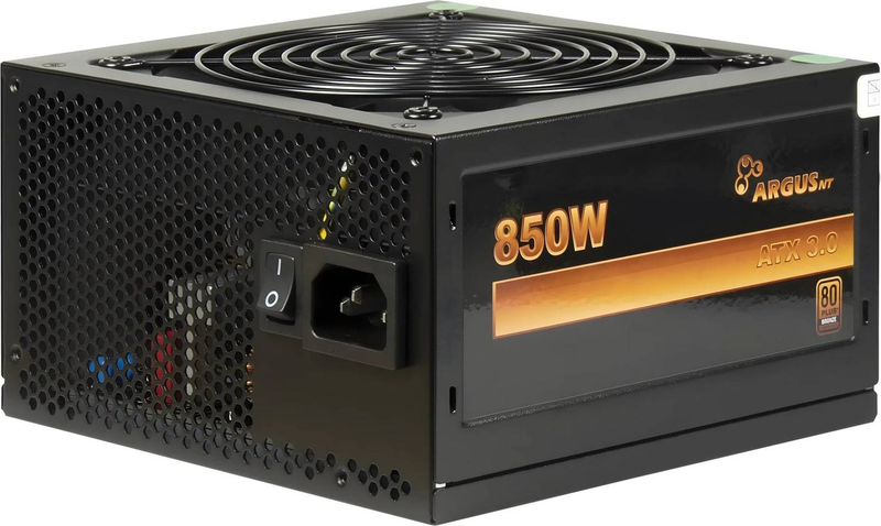 Inter-tech argus bps-850 850w atx 3.1 power supply 80+ bronze non-modular 12vhpwr 600w for modern GPUs black-null