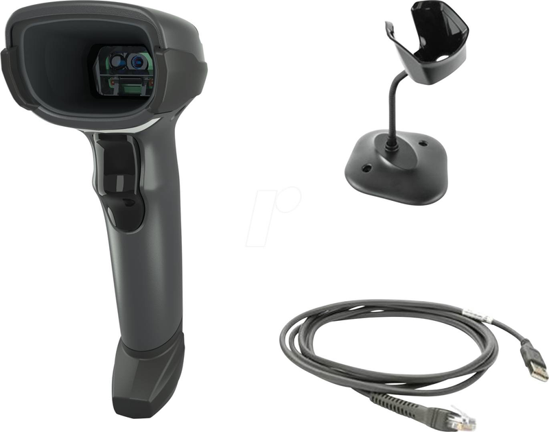 Zebra ds4608-hd handheld barcode scanner 1d 2d area imager high density USB kit with stand ip52 black-null