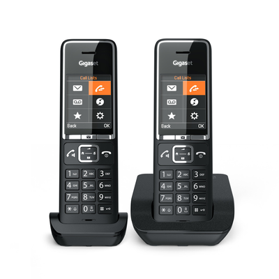 Gigaset wireless phone comfort 550 duo black chrome (l36852-h3001-d204), , medium