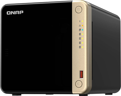 Qnap ts-464 4-bay nas intel celeron quad-core 8GB ddr4 dual m.2 nvme dual 2.5GBe 4k HDMI diskless black ts-464-8g, Black, medium