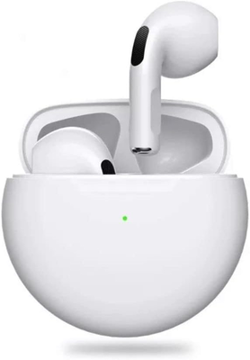 Pro 6 wireless earbuds, White, medium