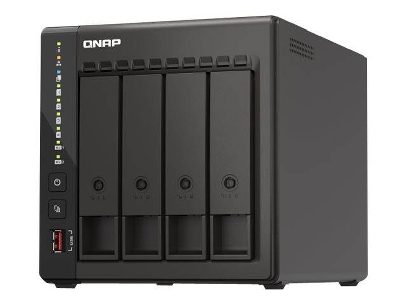 Qnap ts-453e 4-bay nas intel celeron j6412 8GB ddr4 dual m.2 nvme dual 2.5GBe dual HDMI diskless black ts-453e-8g-null
