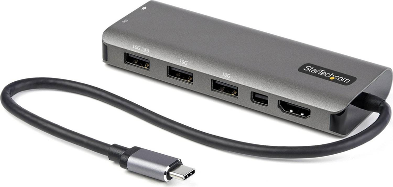 Startech dkt31cmdphpd USB-c multiport adapter HDMI or mini displayport 4k 60hz 100w pd 4-port 10GBps USB hub grey-null