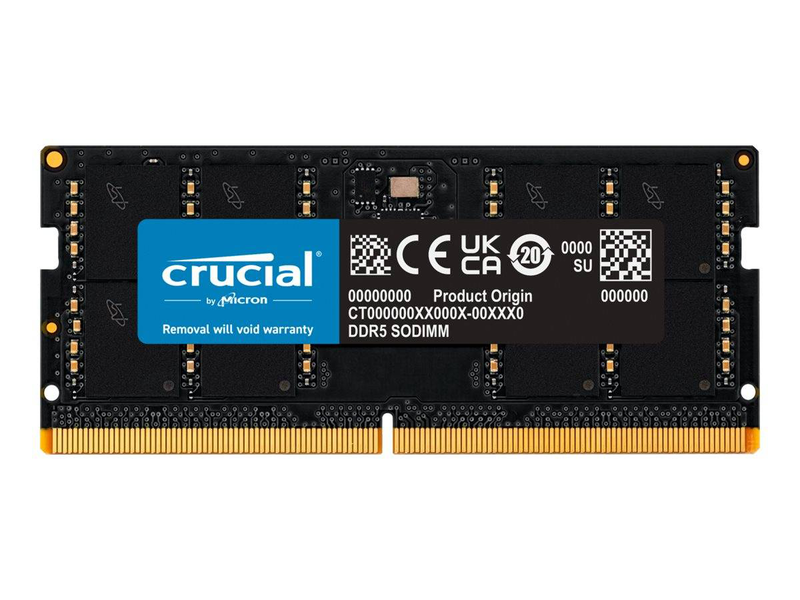 Crucial 48GB ddr5-5600 cl46 sodimm single module 262-pin laptop memory 1.1v on-die ecc-null