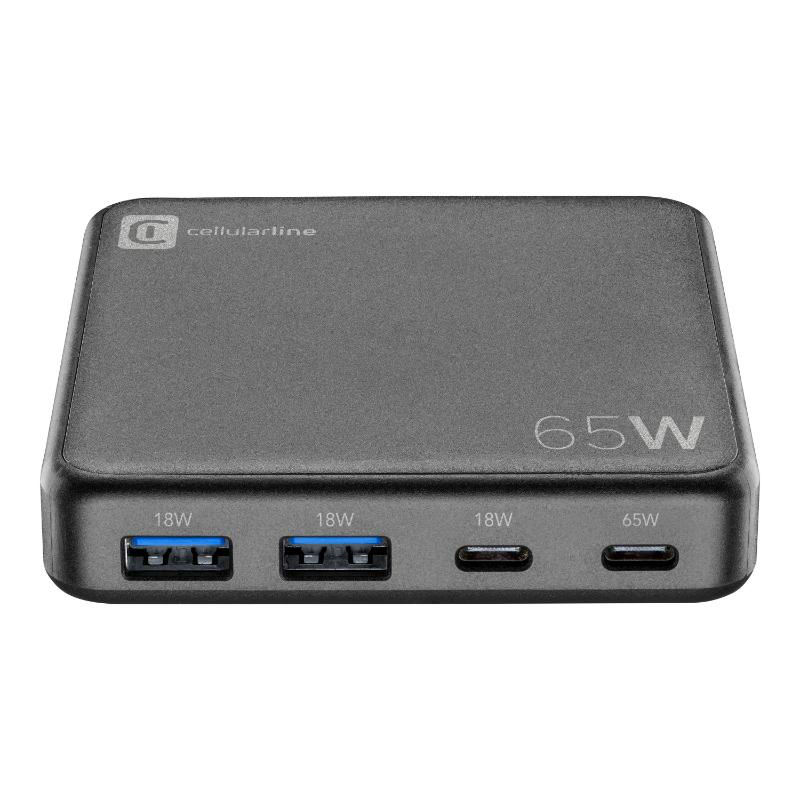 Φορτιστης 4 θυρων gan 65w πριζα uk - μαυρο, , medium image number null