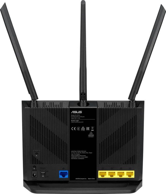 Asus 4g-ax56 ax1800 dual-band Wi-Fi 6 4G lte modem router gigabit 4-port aimesh black-null