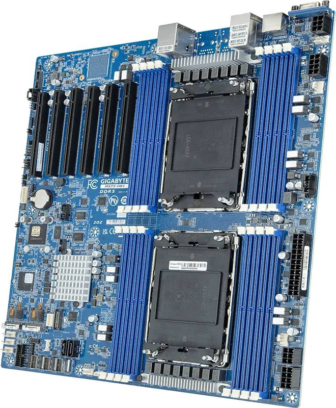 Gigabyte ms73-hb1 dual-socket server motherboard lga 4677 intel c741 e-atx 16x ddr5 rdimm pcie 5.0 dual gbe ipmi-null