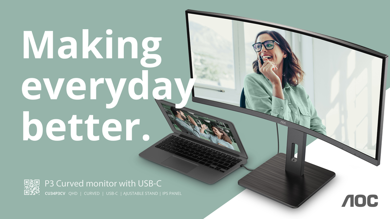 Aoc 34" pro-line ultrawide business curved multimedia monitor-null