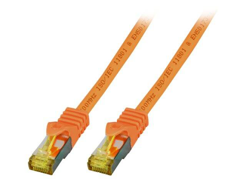Efb-elektronik / patch cable / rj-45 (m) to rj-45 (m) / 15 cm / 6.5 mm / s/ftp / cat 6a / halogen-free, molded, snagless, stranded / orange-null
